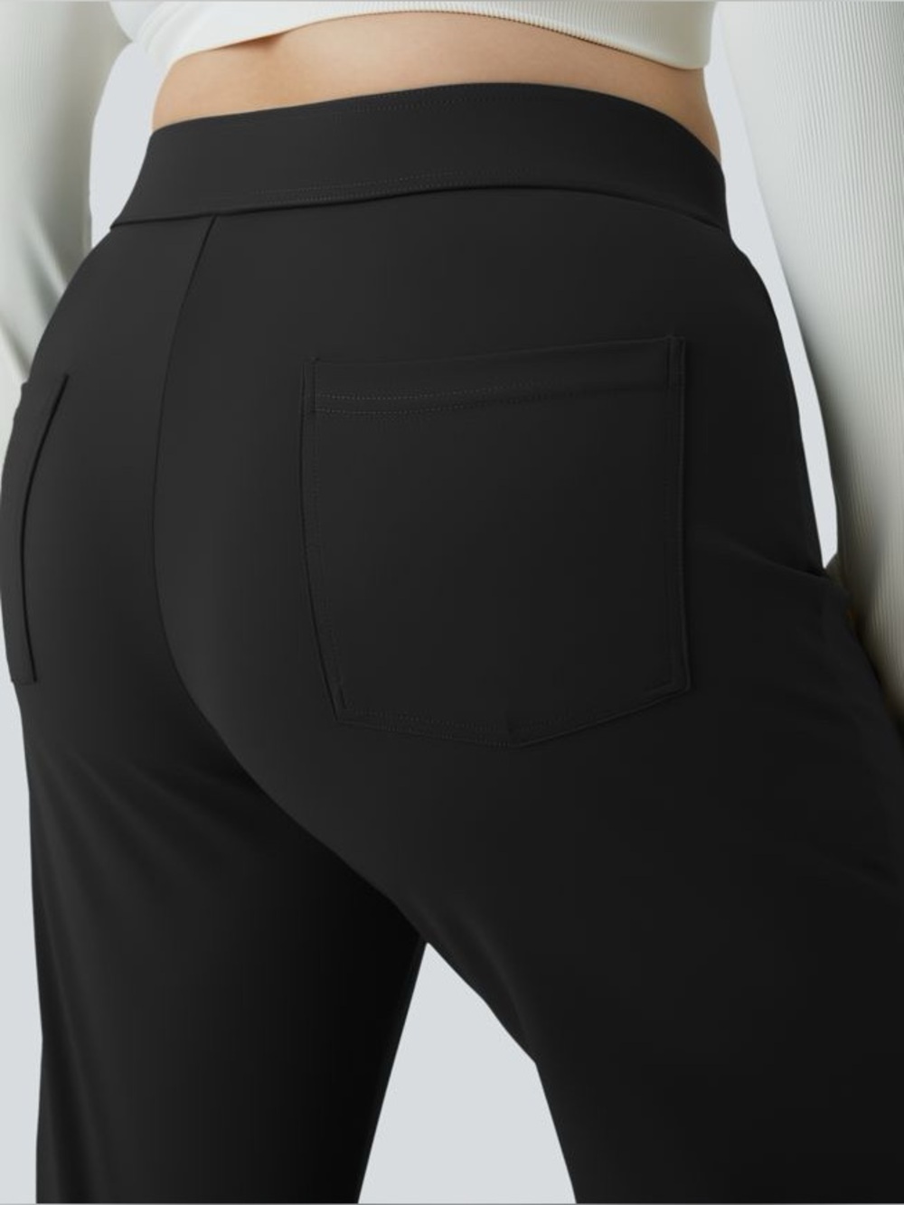 NWT Halara DayStretch High Waisted Pockets Straight Leg Casual Pants Black 1X - Picture 9 of 10